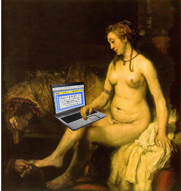 Bathsheba Reads King David's Email, after Rembrandt